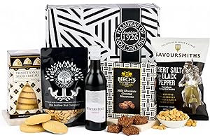 Thornton & France Wine & Treats Gift Box – Red Wine Hamper with Waters Edge Shiraz & Gourmet Snacks – Luxury Wine Gift Set for Birthdays, Thank You Gifts & Special Occasions