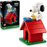 LEGO Ideas Peanuts: Snoopy's Doghouse - Display Model Kit for Adults w/Snoopy Dog & Woodstock Bird Figures - DIY Shelf or Des