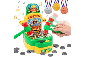 Hereneer Whack Spiel, Schlag den Maulwurf, Hämmern Maulwurf Spiel, Elektronisches Mini Arcade Spiel, Hammerspiel mit 2 Hämmern, Weihnachten Geschenk für Kinder im Alter von 3-6 Jahren
