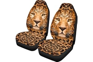 ZIATUBLES Leopard Print Car Seat Cover Auto Decorative Accessories, Breathable Comfort Car Front Seat Cover Lightweight Auto Seat Cover, Easy to Install