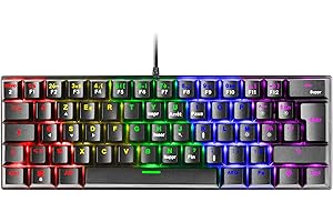 MARSGAMING Mars Gaming MK60 Noir, Clavier Gaming Mécanique FRGB, Antighosting, Switch Mécanique Marron, Langue Français