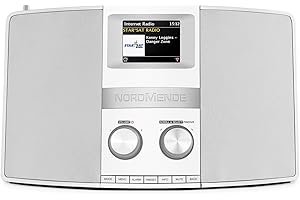Nordmende Transita 400 - Internetradio (DAB+, UKW, Stereo-Radio, W-LAN, Spotify Connect, Bluetooth-Audiostreaming, NFC, Farbdisplay, Wecker, Kopfhöreranschluss, 2 x 10 Watt, AUX-In) weiß