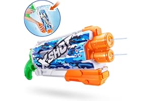 XSHOT Water Fast-Fill Skins Pump Action, Water Camo, Water Blaster, Summer Outdoor Pool Toy, Mailer Box (Camo), Blue
