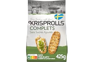 KRISPROLLS - Petits Pains Suédois Complets - Sans Sucres Ajoutés - Sans Huile De Palme - Sans Additif Ni Conservateur - 425g