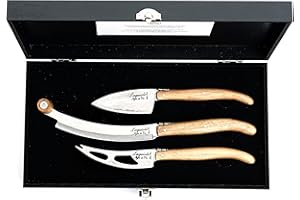 Laguiole Style de Vie Luxury Line - Cuchillo para queso (3 piezas, madera de roble)