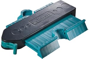 wolfcraft Konturavkännare - Profilavmallare för Exakt Mätning | Stiftmall av plast för överföring av snittlinjer på laminat och rör, inkl. klämhävstång för fixering, 6949000