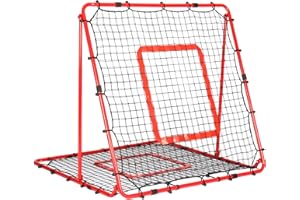 BASEGOAL Reboteador Futbol - [Ángulo 8 Niveles Ajustable] Red de Rebote Fútbol, Rebounder Baloncesto, Malla de PE de Doble Capa, Rebotadores Plegable para Entrenamiento de Fútbol Tenis Béisbol