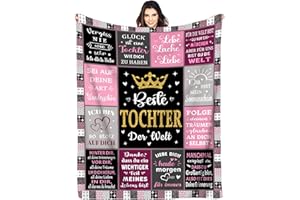 UOOYAA Kuscheldecke Personalisiert Geschenke an Meine Tochter 150 × 200 cm | Decke Tochter Geschenke von Mama und Papa als Geburtstag Weihnachten, Eltern für Töchter Weich Flauschig Flanelldecke Sofadecke