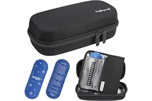 JAKAGO Custodia da viaggio per insulina, borsa portatile per diabetici, isolamento e conservazione di medicinali, con 3 impacchi di ghiaccio e striscia di temperatura, Nero , moderno