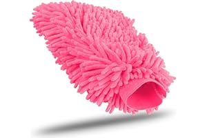 KUNSTIFY Rękawica do mycia, ściereczki z mikrofibry, zestaw do czyszczenia samochodu, ściereczka z mikrofibry, politura, gadżet, ściereczka do pielęgnacji tworzywa sztucznego (różowa)