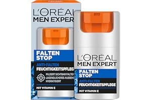 ‎L'ORÉAL MEN EXPERT L'Oréal Men Expert Gesichtspflege gegen Falten für Männer, Anti-Aging Feuchtigkeitscreme gegen Hautalterung und Augenringe, Gesichtscreme für Herren mit Vitamin E, Falten Stop, 1 x 50 ml