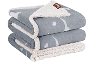 Hzuaneri Wodoszczelny koc dla psa, koc dla kota, Sherpa, polarowy koc dla zwierząt domowych dla dużych psów, kotów, XXL, 200 x 150 cm, puszysty, dwustronny pokrowiec na sofę, można prać w pralce