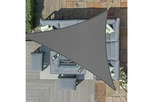 Sunnylaxx 3x3x3m Impermeable Toldo Vela de Sombra, Triangular Grafito Toldos Exterior Terraza Protección Rayos UV para Exteriores, Pergola, Jardín,Terrazas