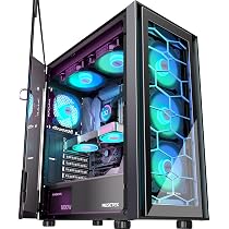 Boîtier PC MUSETEX ATX Noir - Verre Trempé 270° - 3 Ventilateurs Inclus - Support GPU 420mm