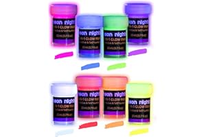 2 nel 1 neon nights Vernice Fosforescente Auto Illuminante che Brilla al Buio | Fluorescente UV Accessori Party Blacklight, Set di 8