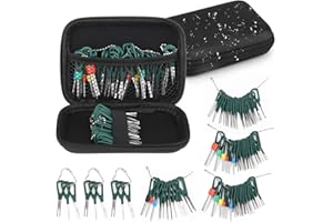 Linkstyle Zestaw narzędzi do usuwania zacisków 76szt, wyrzutnik zacisków samochodowych Automatyczny terminal elektryczny wyciągacz kolców elektrycznych z obudową ochronną