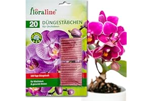 floraline® | 20 x pałeczki nawozowe do storczyków | na pałeczki: nawóz do storczyków do 100 dni | wspaniałe kwiaty o wzroście i zdrowych kwiatach | delikatne stosowanie