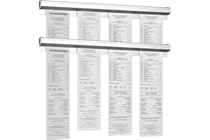 KIOYLMO Barra de Pedidos, 2Pcs Porta Tickets Restaurante 30cm, Soporte Comandero Metalico Aluminio Autoadhesivo Clip Porta, Barra Porta Comandas para Sujeción de Notas Aluminio para Restaurant Cafes Bars Pubs
