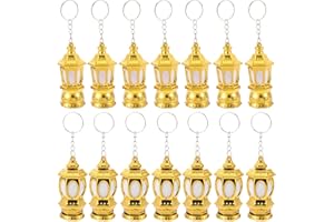 minkissy 20pcs Mini LED Keychain Flashlight Eid Mubarak Lantern Keyring Light Muslim Eid Torch Toys for Handbag Purse Decor Ramadan Party Favor (Random Color)