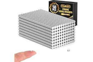 VNDUEEY Magnete Stark, 50 Stück 2x1mm Magnete für Magnettafel, Kühlschrank, Basteln, Magnet Klein für Zuhause, Arbeit, Fotos, Whiteboard