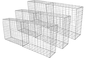 Monster Shop Gabion Baskets Cages Mesh Wire Galvanised Steel Outdoor Stone Basket Spiral Retaining Wall Planter Garden / 100 x 80 x 30cm / 6 Pack…