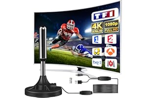 BXGOLKGD Antenna Tv Interna Amplificata Potente, 2025 Nuova Antenna Tv Interna, 500 Chilometri Di Ricezione A Lungo Raggio Con 360 Gradi Di Spazio Morto（1）