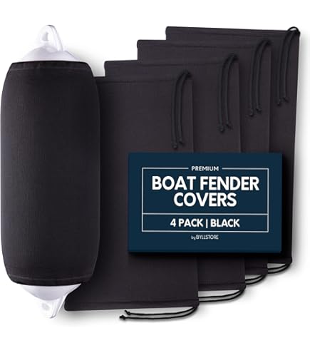 VEITHI Boat Fenders 4 Pack 6.5 X 23 Inch,Ribbed Twin Eyes Vinyl Boat Bumpers Fenders,Boat Bumpers For Docking Come With Ropes Needles And Pump To Inflate,Pontoon Boat Fenders For Docking - Grey