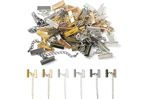 PH PANDAHALL PandaHall - Set di 30 estensori per catena, con estremità a crimpare e chiusura a moschettone, per la creazione di bracciali e gioielli