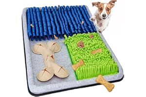 GINGERUPER Alfombra Olfativa Perros - Juguetes Interactivos para Perros - Juguete estimulador con dispensador de premios (Azul)