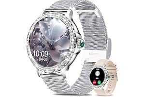 Smartwatch-Kvinnor - 1,3" Skärm Smartklocka, Ringa/Svara Samtal, 7/24 Timmars Pulsmätare, Blodsyre, Stegräknare, Sömnmätare