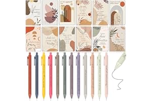 Sinmoe 24 Pezzi Regalo Motivazionale per Colleghi 12 Taccuini Motivazionali 12 Penne con Frasi Motivazionali Regali di Natale per Colleghi Alunni Studenti Insegnanti, 12 Stili (Simple)