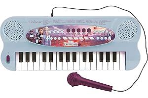 Lexibook, Frozen, Teclado electrónico, Piano 32 Teclas, Micrófono para Cantar, 22 Canciones de demostración, Funciona con Pilas, Azul/Morado, K703FZ