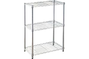 Kit Closet 2060010004 estantería metálica 3 baldas, cromo, 90 x 60 x 35