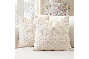 Artscope 2-częściowy zestaw wełnianych poszewek na poduszki, miękki puch, krótki wełniany aksamit, dekoracyjne poszewki na poduszki, na sofę, na Boże Narodzenie, poszewki na poduszki do salonu