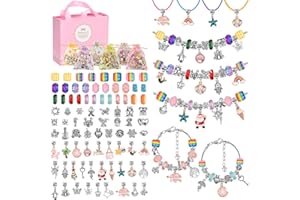 Qupzze Charms Bracelet Making Kit for Girls, 99 pcs Jewelry Making kit, DIY Supplies Beads for Jewelry Making with Box, Arts and Crafts Sets Gift for Kids and Adults