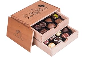 CHOCOLISSIMO - Cioccolatini da Offrire - Idée Regalo Anniversaire, Femme, Homme, Papa, Maman, Amie - 20 Praline Con Alcool Con Iscrizione Alles Gute Zum Geburtstag