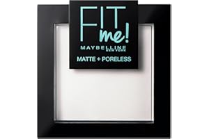 Maybelline Matte Setting Powder, Fit Me! Matte & Poreless Translucent Setting Powder, Oil Control, Blends Smoothly & Evenly, Natural Finish, Long Wearing, Pore Minimizing, 090 Translucent