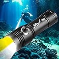 Azonee Diving Flashlight - 20000 High Lumens, IPX8 Waterproof Scuba Torch, Rechargeable for Underwater Deep Sea Cave Exploration