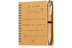 Sinmoe Regali di Ringraziamento per Colleghi Insegnanti Taccuini Tascabili con Penna Quaderni Appunti con Frasi Motivazionali Ispirazione Regali per Donna Amica Laurea Compleanno(Grande Collega)