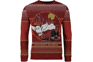 CUP OF TEES Harry Potter Hogwarts Express - Jersey navideño de punto rojo