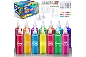 PATIFEED Tie Dye Kit 14 Colours Tie Dye Kit for Large Groups, Christmas Colours Tie Dye for Kids, Non Toxic Permanent Fabric Dye Summer Activities for Kids, Adults, Large Groups, Handmade Party