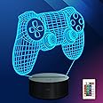 eWINNER 3D Gamepad Illusion Lamp, Game Controller Night Light with Remote Control and Timing Function 16 Color Changing Gaming Room Decor Best Gamer Gift