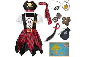 Spooktacular Creations Kostium pirata dla dzieci, sukienka księżniczki korsarza, na Halloween, impreza tematyczna i odgrywanie ról