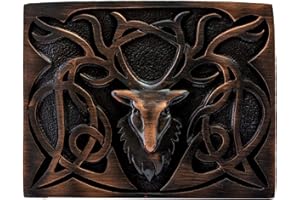 I LUV LTD Kilt Belt Buckle Mens Pewter Stag 3 Colour Finishes Scottish Made