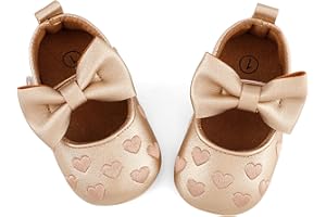 LACOFIA Baby Girls First Walking Shoes Infant Ballerina Anti-Slip Bowknot Princess Prewalker Shoes