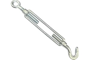 AERZETIX - Tensor de Tornillo Ajustable con 1 Gancho + 1 Ojo M14/Ø del Ojo 19mm - Tensor de Alambre de Bucle - Gancho Anillo para Cable - Accesorio de Cuerda/Vela de Sombra - C46605