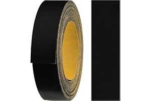 HAGGIY Samoprzylepna taśma do krawędzi z melaminy, 18 mm x 5 m, bezpieczne trzymanie, okleina do desek regałowych/płyt drewnianych (czarna, gładka)