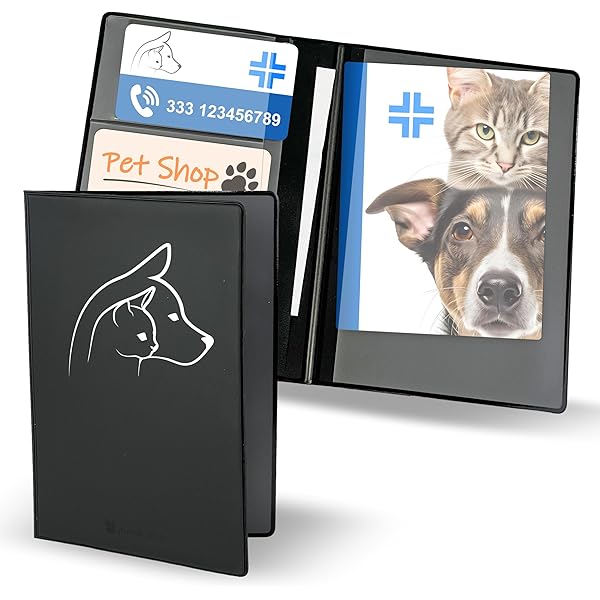 Protège Passeport Housse Passeport Vétérinaire En Cuir Vegan - Design Chien - Pour Voyages Avec Son Animal Protege Passeport Francais