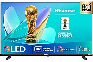 Hisense TV 32" QLED Full HD 2025 32E53QT, Smart TV VIDAA U8, HDR10, Airplay2, Game Mode, Dolby Atmos, Works with Alexa, Tuner DVB-T2/S2 HEVC 10, lativù, 32'', 2025 QLED