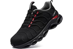 LARNMERN Buty bezpieczeństwa Męskie Buty robocze Obuwie ochronne Lekkie Anti-Smashing Wygodne Stalowe Czapki Pracy Buty Tłumiące Oddychające Moda 40-50EU